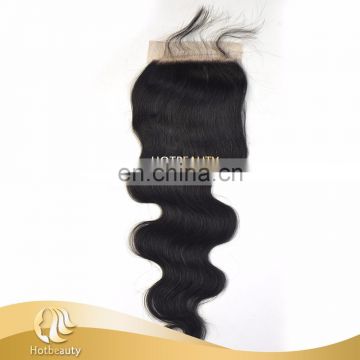 Free parting Brazilian Hair Body Wave Closure Middle Part Free Part Natural Black