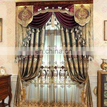 European Chenille Hollowed Embroidery Curtains for Living Dining Room Bedroom