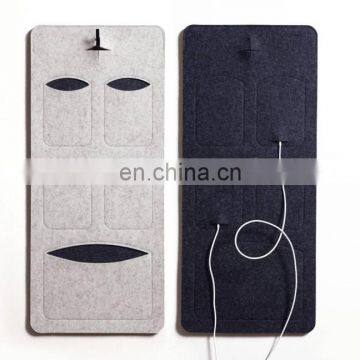 Two Color Felt 5-pockets Cell Phone Holder Organizer Vertical Storage Bags photo-7