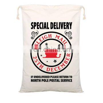 2020 Christmas Gift Bag Large Capacity Canvas Drawstring Storage Bag With Reindeers Santa Claus Santa Sacks Christmas Decor photo-4