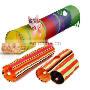 Plus Longer Canvas Fabric Pet Cat Tunnel Collapsible Cat Tunnel Toys