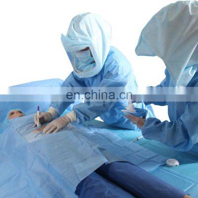Surgical Non-woven Disposable Kit Surgeon White Blue Medical Anti-Fog Protective Head Cover Hood Cap photo-2