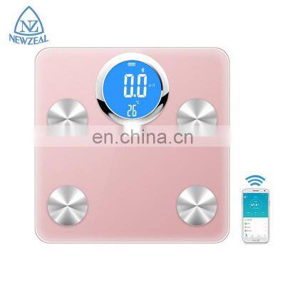 Pink Memory Function 150 Kg 330 Lb Smart Blue Tooth Bmi Body Fat Smart Digital Scale