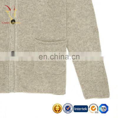 V Nek Knit Cardigan Merino Wool Women With Pockets photo-4