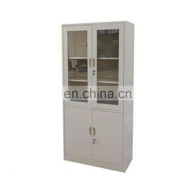 Steel office cupboard design metal glass door file cabinet office storage steel file side cabinet for office use