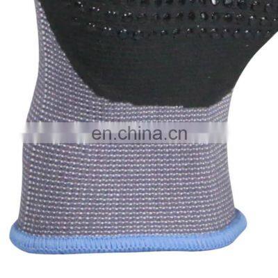 Industrial Nitrile Worker Coated Knit Wrist Cuff Nitrile Coated Factory Construction Building Worker Gloves photo-5