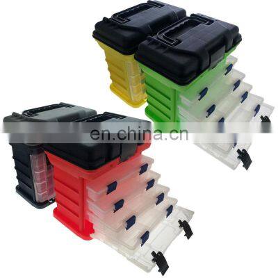 High quality multi-functional 4 layers  hard plastic large  Fishing tackle lure storage boxes Accessories with handle