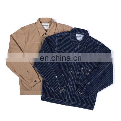 Cotton Linen Cotton Single Button Breathable Solid Polyester Striped Men's Casual Long Sleeve Vintage Shirt