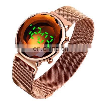 Skmei 1640 Stainless Steel Digital Wristwatch LED Touch Screen Waterproof Ladies Wrist Watches