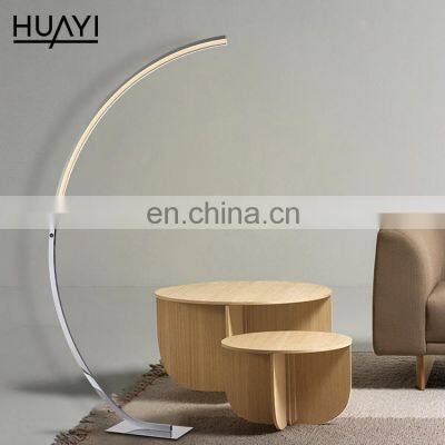 HUAYI Nordic Art Decorative Luxury Hotel Soft Corner Arc Stand Night Read Modern Led Floor Light