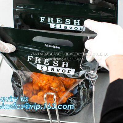 Anti Fog Material Resealabele Plastic Hot Chicken Bag, Slide Zipper Pet Microwave Oven Roasting Bag, OEM Logo Plastic PE photo-3