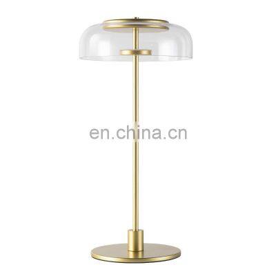 Simple modern glass decorative stand reading table lighting led metal hotel night table lamps