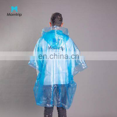 Factory Price Cheap Raincoat Transparent Disposable PE Biodegradable Waterproof Plastic Emergency Raincoat For Adult