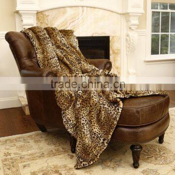 leopard faux fur blanket