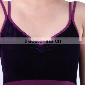 New Velvet Double Straps Stirrup Dance Unitards and Gymnastics Tights Girls