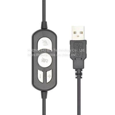 Ultra-Lightweight 2m Usb Headphones Over-ear Headphones Noise Cancelling Microphone Headphones HD805