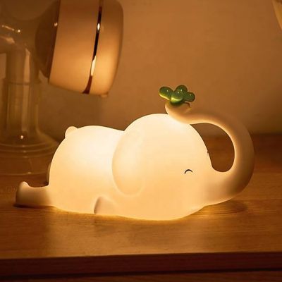 Wholesale Cheap Flying Elephant Silicone Lamp Baby Bedhead Small Decoration Charging Breastfeeding Night Light photo-2