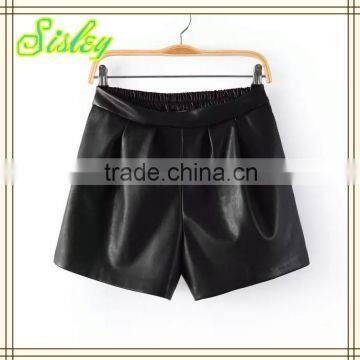 Fashion Leather Women Wear Casual Ladies Shorts Modern Woman Shorts Stretchable Shorts