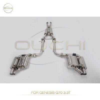 OUCHI система выхлопа из нержавеющей стали Catback для Genesis G70 с электронным клапаном, сварка TIG вручную. Высокопроизводительные автомобильные детали выхлопной системы