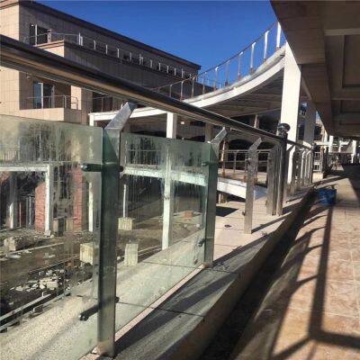 Customized 201/304 Stainless Steel Stair Posts with Glass Railing Handrails for Balcony, Home and Engineering Use
