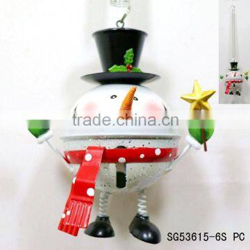 Hot selling cute metal snowman hanging home decoration