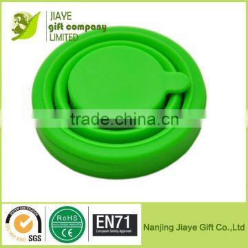 Fancy Heat Resistant Folding Silicone Cup with Lid