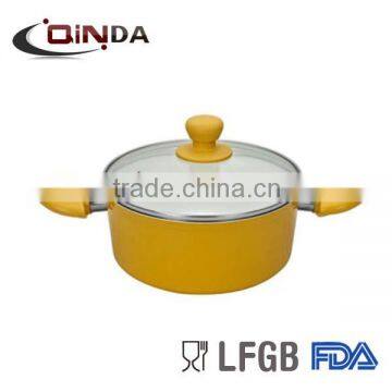 QINDA Aluminum ceramic saucepot with glass lid