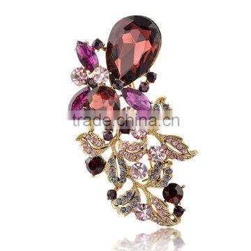 Fashion costume jewelry china wholesale brooch with crystal