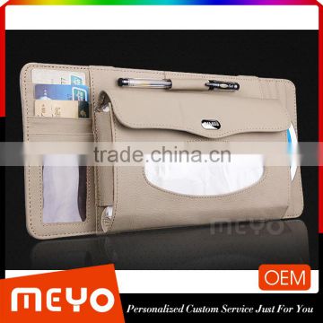 Vehicle decoration leather car tissue box with CD holder