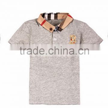 New arrival hot sell boy kids t-shirt children polo shirts grey school uniform wholesale