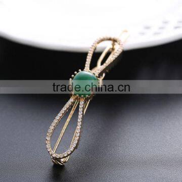 Neoglory Accessories Beautiful Green and Blue Zircon Crystal Vertical Clip Hair Pin photo-5