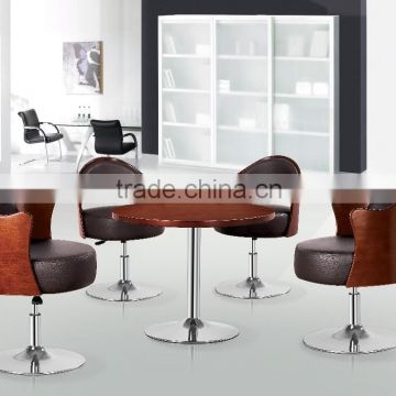 Fashion Leather Revolving Coffee Chair with Wooden(SZ-OC156)