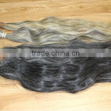 white hair extensions grey unprocessed raw virgin gray indian human hair bulk /silver grey hair bulk extension