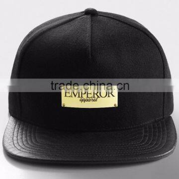 China Custom Cotton Cycling Black Snapback Cap With Belt Strap photo-4