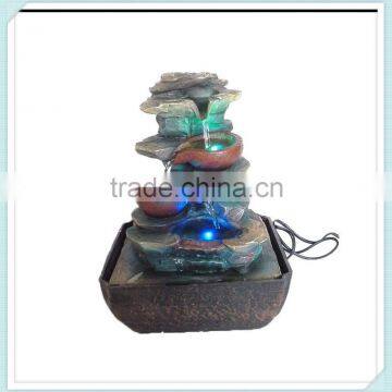 Artificial polyresin water fountain with light