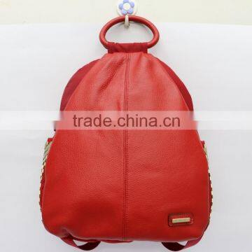 The New Red Embossed Leather Casual Backpack, Wemen Handbags photo-2