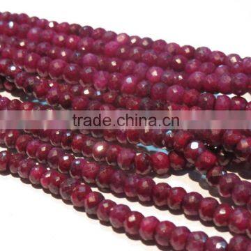 5-6mm Indian Ruby Natural Faceted Stone Beads photo-3