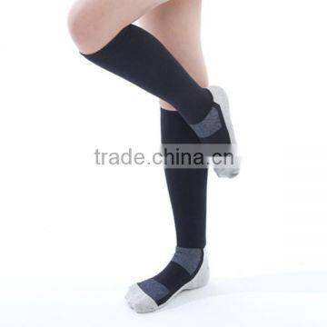 Imported soft nylon black and grey compression socks running with custom logo