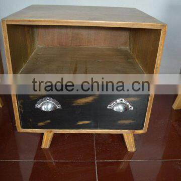 French style vintage industry wooden bedstand for bedroom