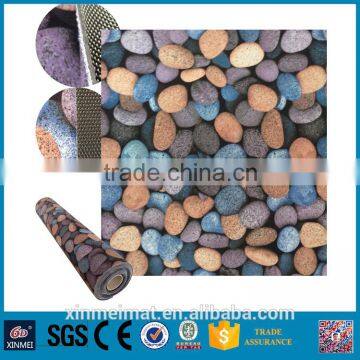 cobblestone printed brushed fabric pvc plastic carpet roll