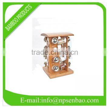 bamboo square spice rack with 4 tiers