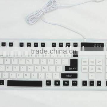 flexible silicon keyboard with black/white keys