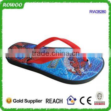 Sublimation children spider-man printing soft flip flops for kids