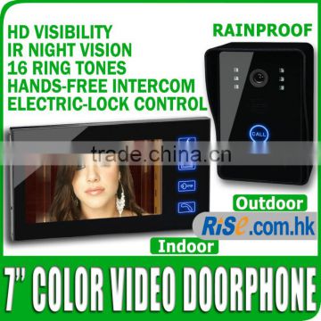 Video Handsfree Intercom Camera IR Home Night Vision 7" LCD Color Door Phone Bell