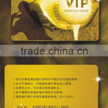 Plastic PVC Gold VIP Card With Shiny Effect