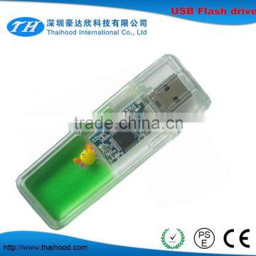 plastic USB flash memory drive into oil