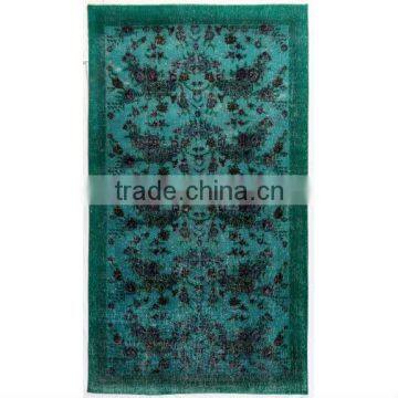 Handmaden Turquoise Over-dyed Rug (7 x 4 feet)