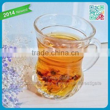 Fashion promotional pyrex tea glass wholesale OEM black tea cup