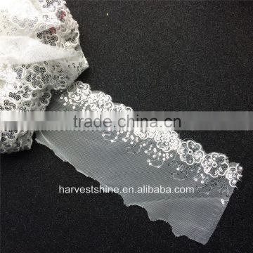 Silver Flower Sequin trim