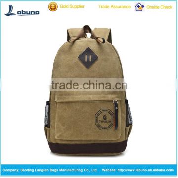 2016 custom top quality canvas school bag bcakpack